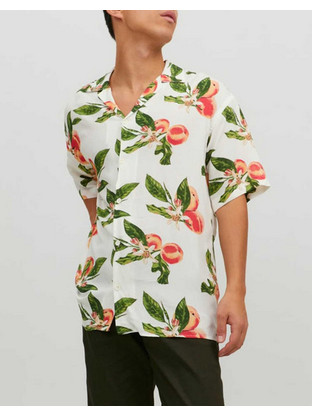 Jack & Jones Ανδρικό Πουκάμισο Βαμβακερό Φλοράλ Κοντομάνικο Κανονική Γραμμή Μαύρο Πολύχρωμο 12227625