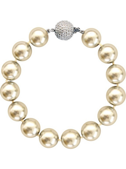 Βραχιόλι με Shell Pearl 12mm και ασημένιο κούμπωμα 925 - M120896