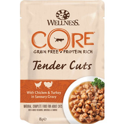 Wellness Core Adult Grain Free Tender Cuts with Chicken & Turkey in Gravy 85gr