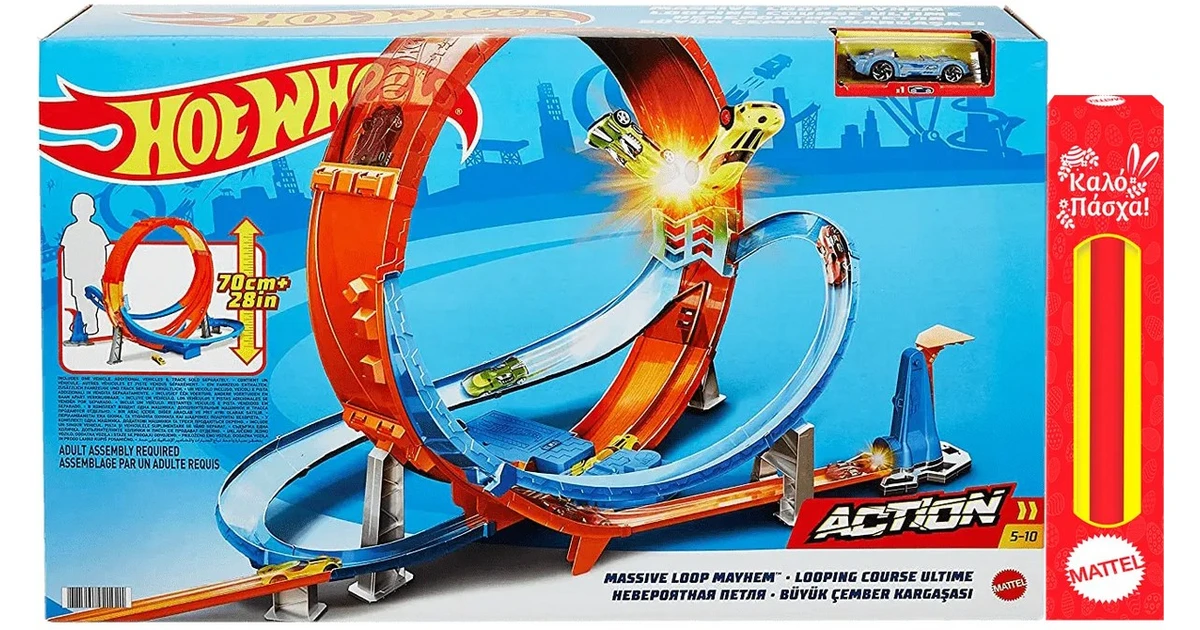 Mattel Λαμπάδα Hot Wheels Massive Loop Mayhem Track Set | BestPrice.gr