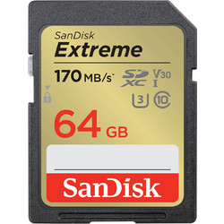 Sandisk Extreme SDXC 64GB Class 10 U3 V30 UHS-I 170MB/s