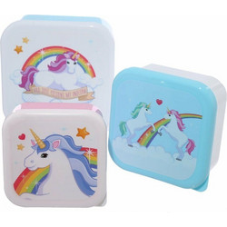 Puckator Enchated Rainbows Unicorn Πλαστικό Παιδικό Σετ Δοχείο Φαγητού Πολύχρωμο