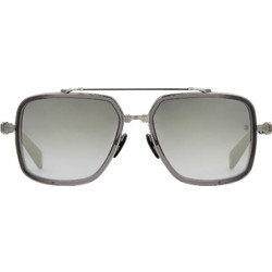 Balmain BPS108B 108B Ανδρικά Γυαλιά Ηλίου Τετράγωνα Μεταλλικά Γκρι με Aσημί Degradee Φακό