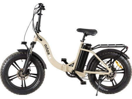 Nilox E-Bike X9 Σπαστό Ηλεκτρικό Ποδήλατο Πόλης 20" με 6 Ταχύτητες και Δισκόφρενα Μπεζ