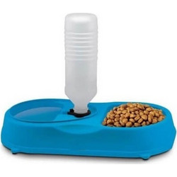 Πλαστική Ποτίστρα - Ταΐστρα Σκύλου Twin Pet Feeder Μπλε 500ml