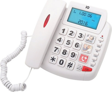 Ενσύρματο Τηλέφωνο IQ DT-891CID Ενσύρματο Τηλέφωνο με Ανοιχτή Ακρόαση Λευκό