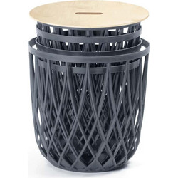 Σετ Καλάθια - Καθιστικό Prosperplast Uniqubo Αnthracite 5τμχ IKUBS5-S433