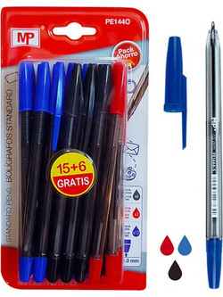 MP PE144O Στυλό Διαρκείας 1mm Μπλε 21τμχ