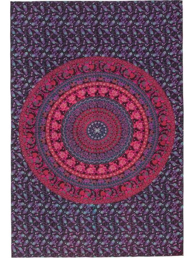 Ριχτάρι ταπισερί Jaipur φούξια βαμβακερό 140x220 εκ