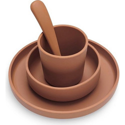 Jollein Βρεφικό Σετ Φαγητού Σιλικόνης Caramel 4τμχ