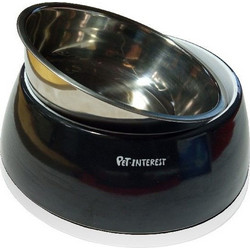 Pet Interest Μπολ Deluxe Διπλής Χρήσης Μαύρο 700/900ml