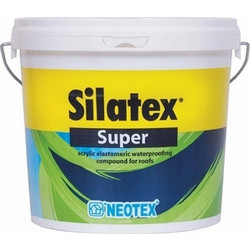 Neotex Silatex Super Ελαστομερές Επαλειφόμενο Ακρυλικό Μονωτικό Στεγανωτικό Ταράτσας Λευκό 12kg