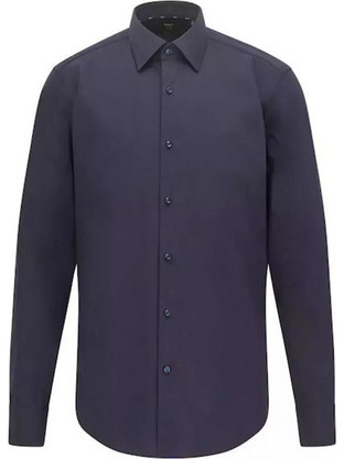 Hugo Boss Ανδρικό Πουκάμισο Βαμβακερό Μακρυμάνικο Slim Fit Navy Μπλε 50473265-404