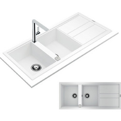 Teka Nova 80 B-TG 2B 1D Ένθετος Νεροχύτης Γρανίτη Artic White 116x51cm