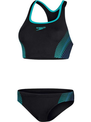 Speedo Medley Logo Medalist Αθλητικό Γυναικείο Μαγιό Bikini Set Μαύρο 8134740-6876W