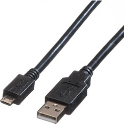 ROLINE USB 2.0 Cable, A - Micro B, M/M, black, 0.8 m - 11.02.8754