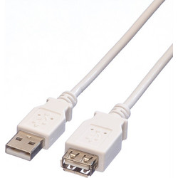 VALUE USB 2.0 Cable, A - A, M/F, white, 3 m - 11.99.8961