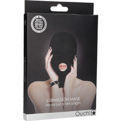 Ouch! Submission Mask with Open Mouth Black