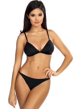 Lorin Bikini Set Τριγωνάκι Brazil Μαύρο L-1114