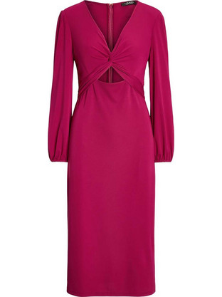 Lauren Ralph Lauren Midi Φόρεμα για Γάμο / Βάπτιση Φούξια 250909133001-601