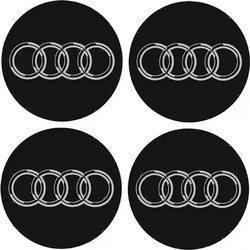 Αυτοκόλλητα Σήματα Audi 5cm για Ζάντες Αυτοκινήτου Σετ 4 τμχ