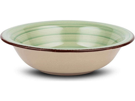 Nava Πιάτα Βαθιά Κεραμικά Lines Olive Green 22cm 6τμχ 10-099-203