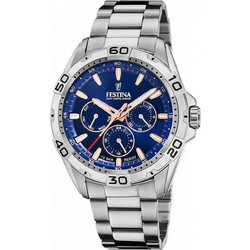 Festina Ανδρικό Ρολόι Χρονογράφος με Ασημί Μεταλλικό Μπρασελέ F20623/2