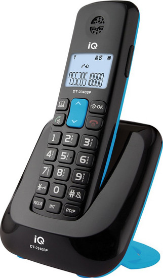 Ασύρματο τηλέφωνο IQ DT-2340SP Ασύρματο Τηλέφωνο με Ανοιχτή Ακρόαση Μαύρο Μπλε