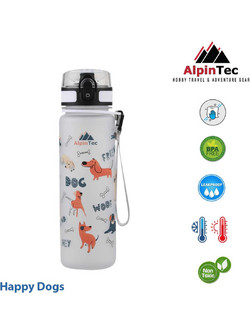 AlpinPro AlpinTec Kids Mood Happy Dogs Παιδικό Μπουκάλι Πλαστικό BPA Free Λευκό 500ml
