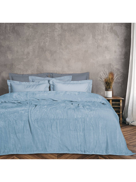 Das Home Κουβερτα Velour Υπερδιπλη 1344 Γαλαζιο Γαλαζιο