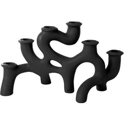 Κηροπήγιο Swirls L PT3907BK 20x14,5x35cm Black Present Time Πολυρεσίνη
