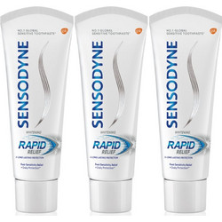 Sensodyne Rapid Relief Whitening Οδοντόκρεμα 3x75ml