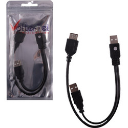 Volte-Tel Καλώδιο USB-A Female 2.0 to USB-A Male 0.3m Black
