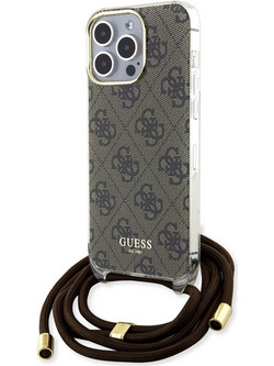 Θήκη Guess IML 4G Printed Crossbody για Apple iPhone 15 Pro - Brown (GUHCP15LH4SEW)