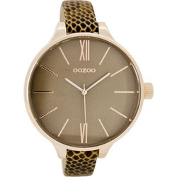 Oozoo Timepieces Γυναικείο Ρολόι με Animal Print Δερμάτινο Λουράκι C7543