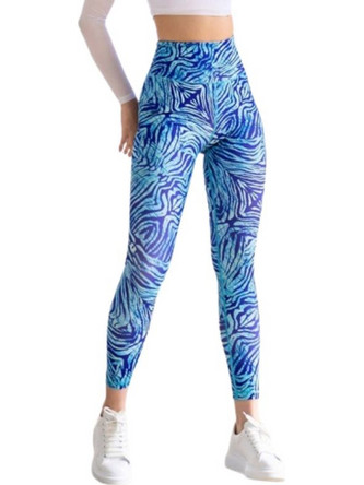 Lismina Extra High Waist Zebra Γυναικείο Κολάν Ψηλόμεσο Μπλε 1191