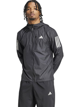 Adidas Own The Run Αθλητικό Ανδρικό Μπουφάν Χειμωνιάτικο Αδιάβροχο Αντιανεμικό Ανθρακί IN1483