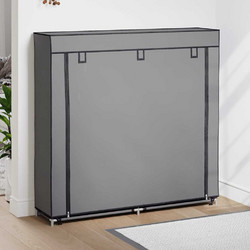 vidaXL Παπουτσοθήκη Υφασμάτινη Γκρι 115x28x110cm 282434