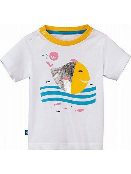 FUN FISH TEE WHT/SUNSHI