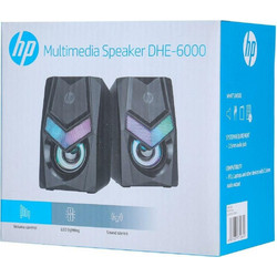 HP DHE-6000 Ηχεία Υπολογιστή 2.0 3W με RGB Φωτισμό Black