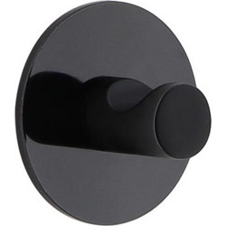 Άγκιστρο μπάνιου στρογγυλό, σε μαύρο χρώμα, 4.3x2.5x4.3 cm - Aria Trade