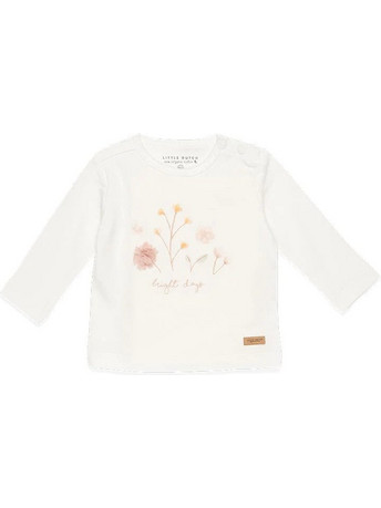 LITTLE DUTCH Μπλουζάκι μακρυμάνικο Flowers White