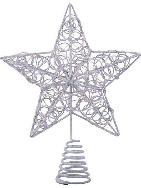 Φωτεινό αστέρι κορυφής δέντρου 15 LED μέταλλο / PVC Λευκό Galileo 20x5x25 εκ. 5912381