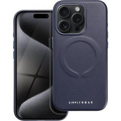 Roar Leather Mag Back Cover Navy (iPhone 15 Pro)