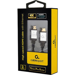 Cablexpert Καλώδιο HDMI 2.0 Braided HDMI Male to HDMI Male 2m Black CCB-HDMIL-2M