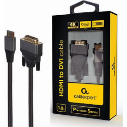 Cablexpert Καλώδιο HDMI Male to DVI Male 1.8m Black
