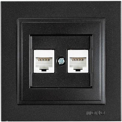 277296 ΠΡΙΖΑ DATA CAT 6 RJ 45 ΔΙΠΛΗ ΜΑΥΡΟ