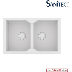 Sanitec Ultra Granite 806 Υποκαθήμενος Νεροχύτης Γρανίτη Αντιστρεφόμενος Ματ Bianco 79x50cm