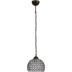 Heronia Lighting Chris Κρεμαστό Φωτιστικό Οροφής με Κρύσταλλα Μονόφωτο E27 Φ20cm 01-0279