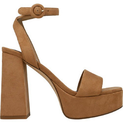 Nine West Γυναικεία Πέδιλα Suede Ταμπά με Χοντρό Ψηλό Τακούνι και Φιάπα JANS2-120